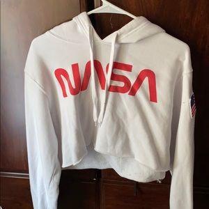 NASA cropped hoodie